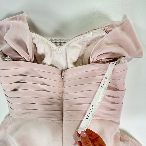 Azazie Kaitlynn Bridesmaid Chiffon Dress Rose Petal Size A12 - Picture 5 of 15